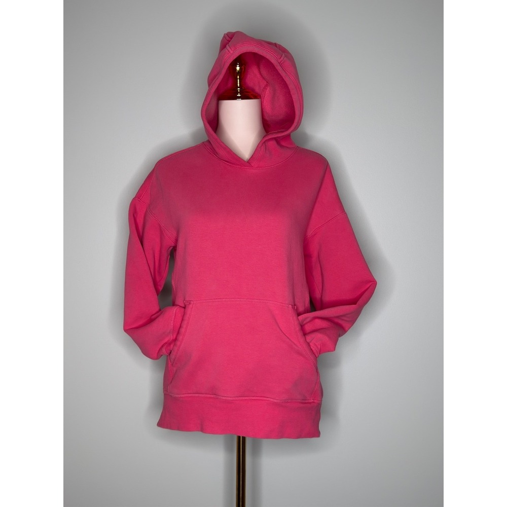Athleta Girl Retroactive Oversized Hoodie Pink Thumbhole Sz XL 14
